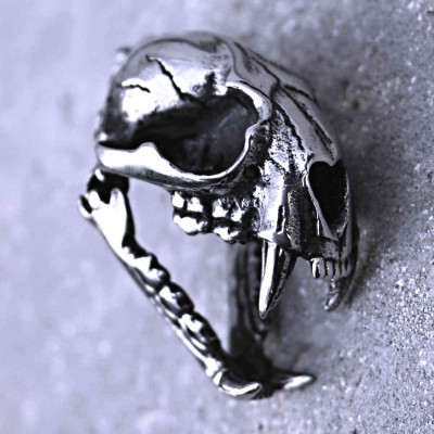 Ocelový přívěsek - Leopardí lebka / Leopard Skull